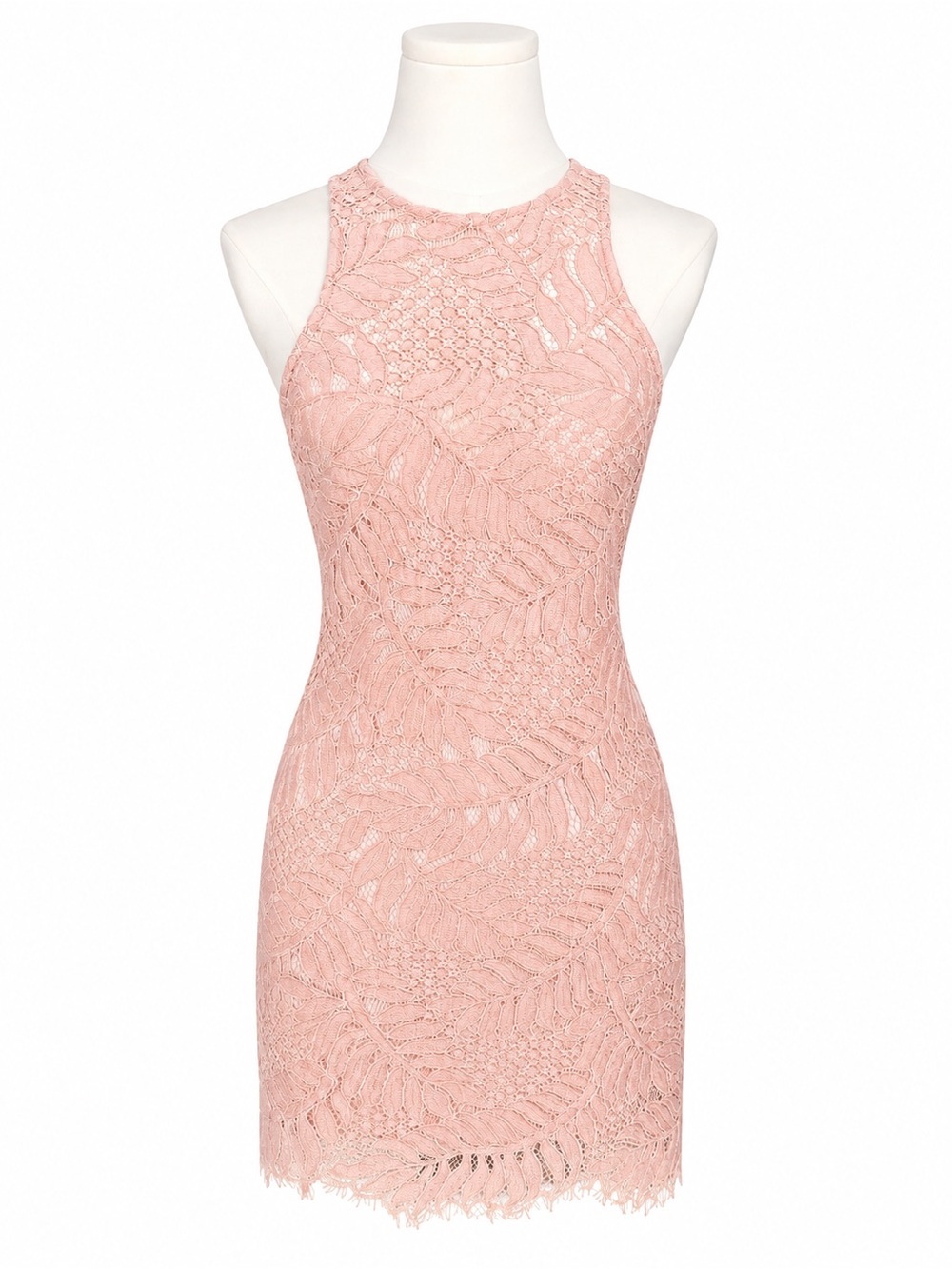 Lovers + Friends Rose Pink Lace Halter Mini Dress Size S